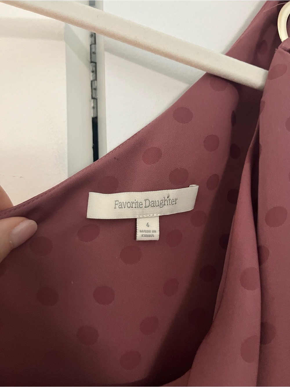 Favorite Daughter Singles Table Dress - Mauve polka dot size 4 - Picture 5 of 7